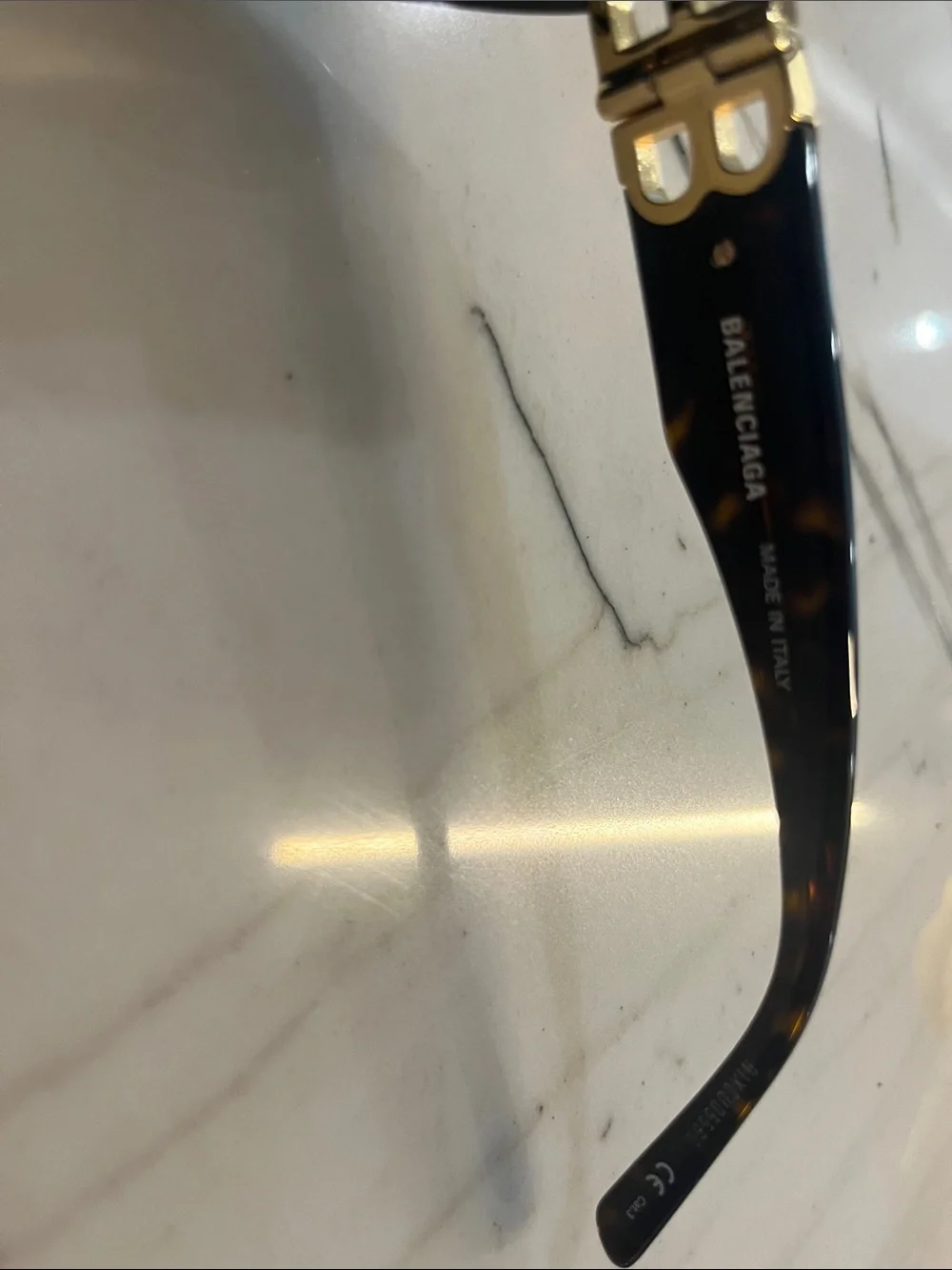 Balenciaga Black Sunglasses with Gold BB Hardware BBOO95S
